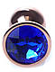 Анальний затор Boss Series - Jewellery Red Gold PLUG Dark Blue S, BS6400114, фото 2