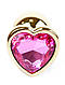 Анальний затор Boss Series - Jewellery Gold Heart PLUG Pink S, BS6400035, фото 3