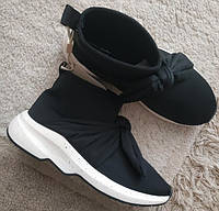 1, Супер стильные ботинки чулки с бантом для девочки Зара Zara kids (Размер 23,-23,5 см) Испания