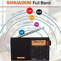 Всеволновый радиоприемник Sihuadon D-808 (XHDATA D-808), DSP FM64-108/SW/LW/AIR/SSB/LSB, RDS Li-Ion, Black