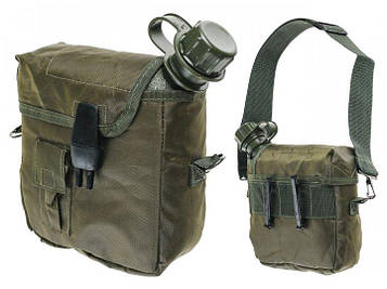Фляга тактична з чохлом та ременем  US 1.9 Л OLIVE mil-tec 14510001