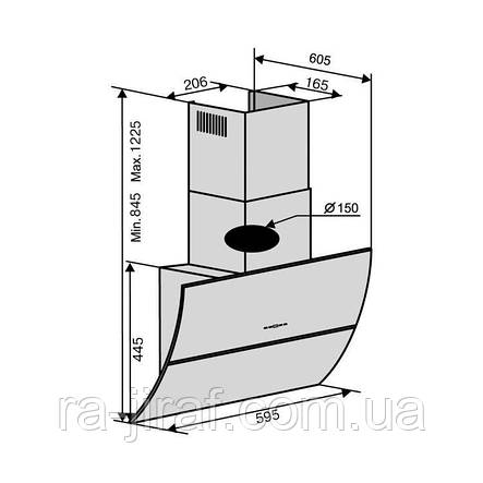 ВИТЯЖКА VENTOLUX SPACE 60 BK (1200) TRC AO Похила на кухню. Витяжка кухонна в Україні. Доставка безкоштовно, фото 2