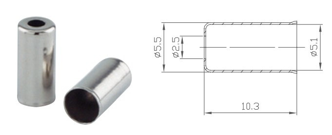 Кінцевик Alligator для гальмівної рубашки латунний штампований уп.25 шт
