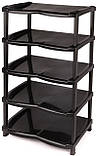 Полиця для взуття чорна "Нормал" на 5 секцій R-Plastic., фото 2