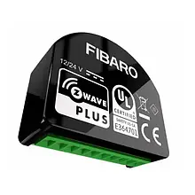 Реле Fibaro RGBW Controller 2 Black розумне, Z-Wave, 12/24V DC, макс. 12А (6А на канал), 288Вт
