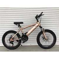 Спортивный велосипед TopRider 509 колеса 20 дюймов SHIMANO / 21 скорость / золотой