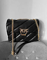 Сумка Pinko Puff Black Gold женская пинко черный клатч кожаный мини сумочка на плечо модная кросс-боди