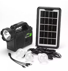 Портативна сонячна автономна система Solar GDPlus GD-P30 5200mAH, 3 LED-лампи