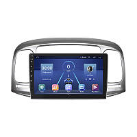 Штатная магнитола Lesko для Hyundai Accent III 2006-2011 экран 9" 4/64Gb 4G Wi-Fi GPS Top