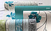 Яскраві тиснені німецькі шпалери 292421, з великими бірюзовими квітами, на пастельному кремовому, ванільному відтінку, фото 8