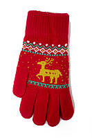 Трикотажные перчатки вязаные 5610-4 красные