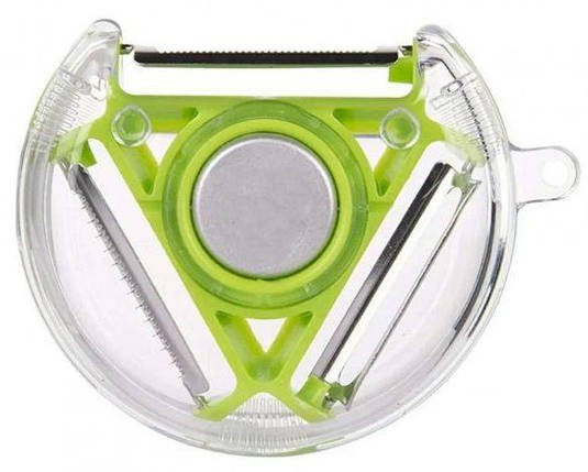 Універсальна овочерізка тристороння для нарізки соломкою Rotary multifunctional peeler, фото 2