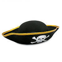 Шляпа детская Пирата фетр (черный с золотом)