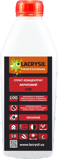 Грунт-концентрат акриловий Lacrysil 1:10 прозорий