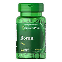 Витамины и минералы Puritan's Pride Boron 3 mg, 100 таблеток