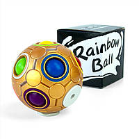 Головоломка антистресс 3D Пятнашки IQ Rainbow Ball (золото)