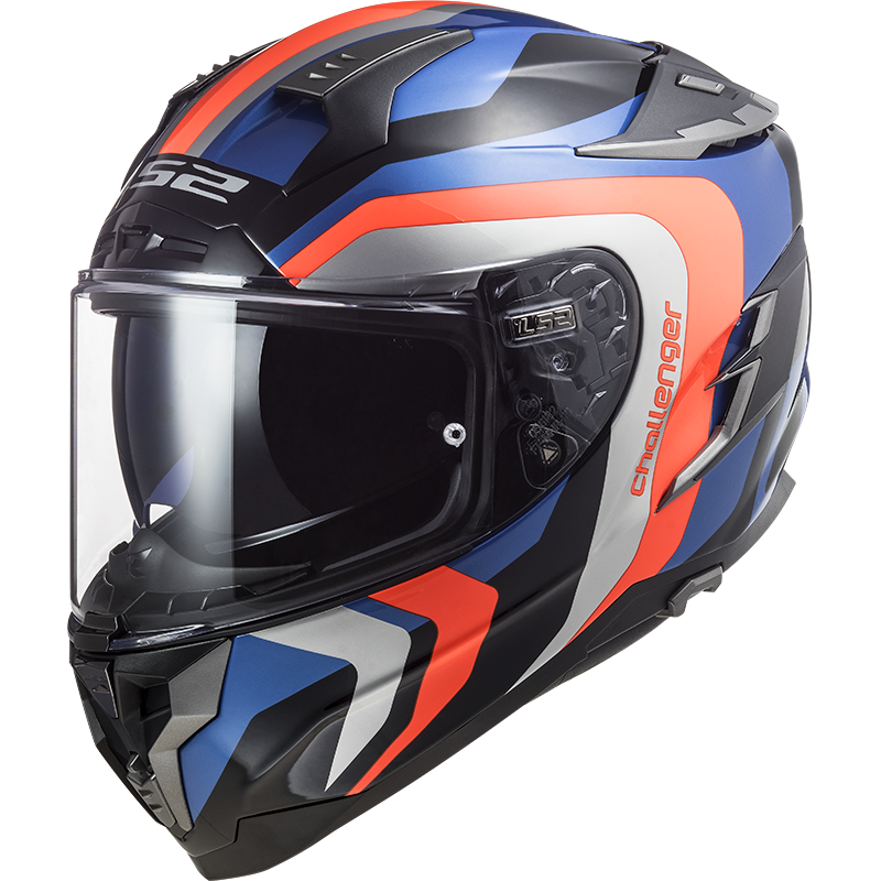 МОТОШОЛОМ ЗАКРИТИЙ LS2 FF327 CHALLENGER GALACTIC КОЛІР BLUE FLUO ORANGE