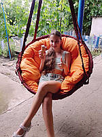 Подвесные качели, Гамак-кресло, Качели садовые, Качели гнездо, нагрузка 200 кг, диаметр 95 см, Качели дачные