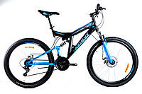 Спортивный горный велосипед 24 дюйма 17 рама Azimut Power Shimano GFRD черно-синий