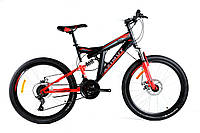 Спортивный горный велосипед 24 дюйма 17 рама Azimut Power Shimano GFRD черно-красный