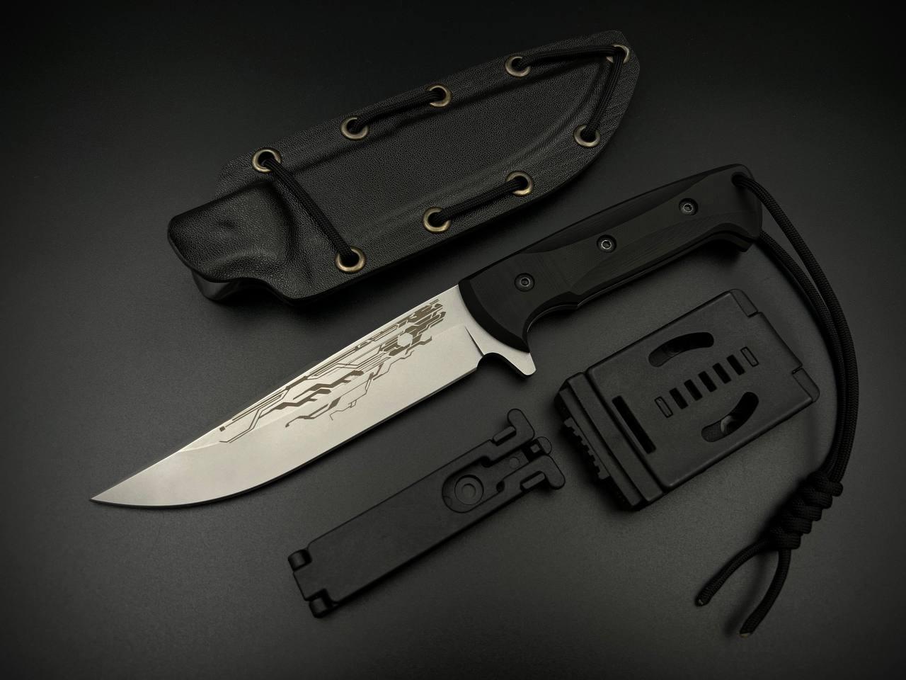 Бойовий тактичний ніж ручної роботи «Оркоріз #3» з піхвами з кайдексу N690/HRC 61, фото 1