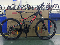 Спортивный двухподвесный велосипед 29 дюймов Crosser Stanley рама 17.5 черно-красный