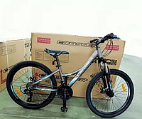 Спортивный алюминиевый велосипед 26 дюймов с переключателями скоростей Shimano Crosser Nio Stels серый