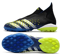 Cороконожки Adidas Predator freak+ black/blue/ сороконожки адидас/ футбольная обувь