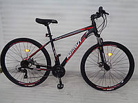 Спортивный горный велосипед 24 дюйма 15 рама Azimut Aqua SHIMANO GFRD черно-красный