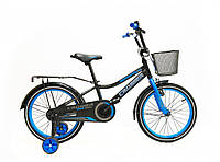 Детский двухколесный велосипед с корзинкой 18 дюймов Crosser Rocky-13 синий