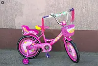 Детский двухколесный велосипед для девочки 14 дюймов Azimut Girls розовый