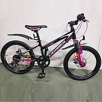 Спортивный велосипед Crosser 24 дюйма рама 11.8 Shimano Girl XC-100 черно-розовый