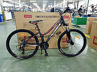 Спортивный алюминиевый велосипед 26 дюймов с переключателями скоростей Shimano Crosser levin черно-красный