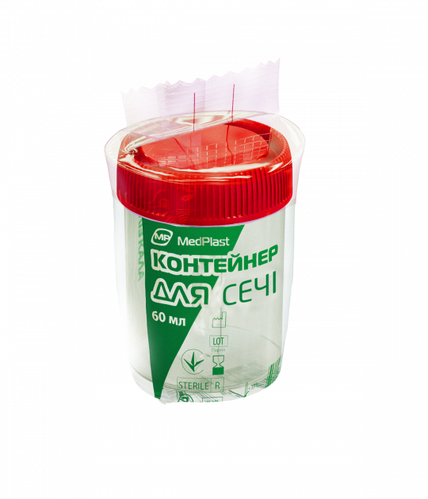 Купить Ёмкость (контейнер) для мочи 60 мл МР стерильная, цена 4.35 ...