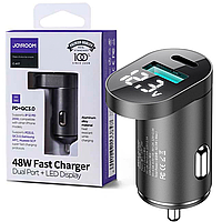 Швидке автозаряджання 48W JOYROOM 1*USB QC 3.0 1*Type-C PD C-A17 з багатоцільовим дисплеєм