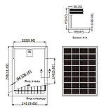 Сонячна батарея AXIOMA Energy AX-10M монокристаллическая панель 10 Вт фотомодуль Mono 296х245х17мм, фото 3