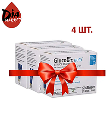 Тест-смужки GlucoDr - 4 упаковки по 50 шт.