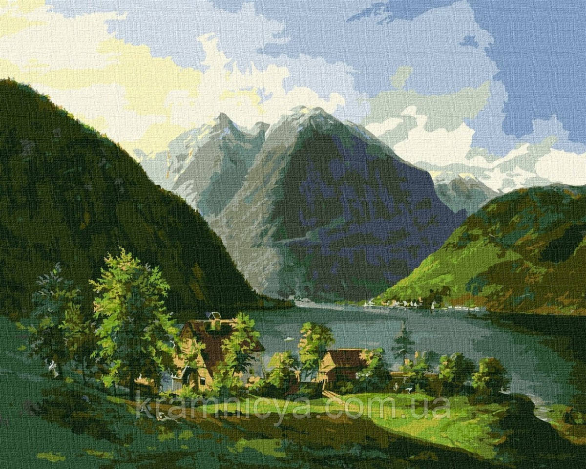Картина за номерами Озерний краєвид, 40х50 Ідейка (KHO2884)