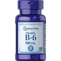 Витамины и минералы Puritan's Pride Vitamin B-6 100 mg, 100 таблеток