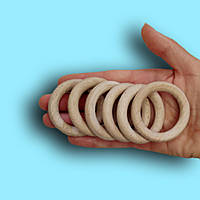 Деревянные буковые кольца 55 мм для рукоделия грызунков слингобус, погремушек светлые и темные не крашенные