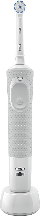 Электрическая зубная щетка оригинал немецкое качество Braun Oral-B Vitality 100 Sensi Ultrathin White серая, фото 10