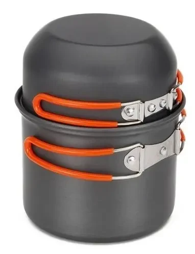 Кастрюля-кружка анодована з кришкою-сковорідкою 0,9+0,5л. Tramp, UTRC-145, фото 1