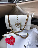 Сумка Pinko White Premium женская пинко белый клатч кожаный мини сумочка на плечо модная кросс-боди люкс