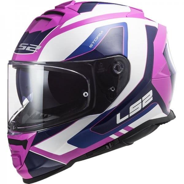 МОТОШОЛОМ ЗАКРИТИЙ LS2 FF800 STORM TECHY КОЛІР WHITE PINK