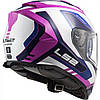 МОТОШОЛОМ ЗАКРИТИЙ LS2 FF800 STORM TECHY КОЛІР WHITE PINK, фото 4