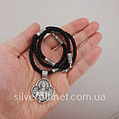 Кулон Архангел Михайло і шовковий шнурок з вставками срібла. Чоловіча цепочка шовкова, фото 3