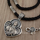 Кулон Архангел Михайло і шовковий шнурок з вставками срібла. Чоловіча цепочка шовкова, фото 9