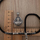 Кулон Архангел Михайло і шовковий шнурок з вставками срібла. Чоловіча цепочка шовкова, фото 5