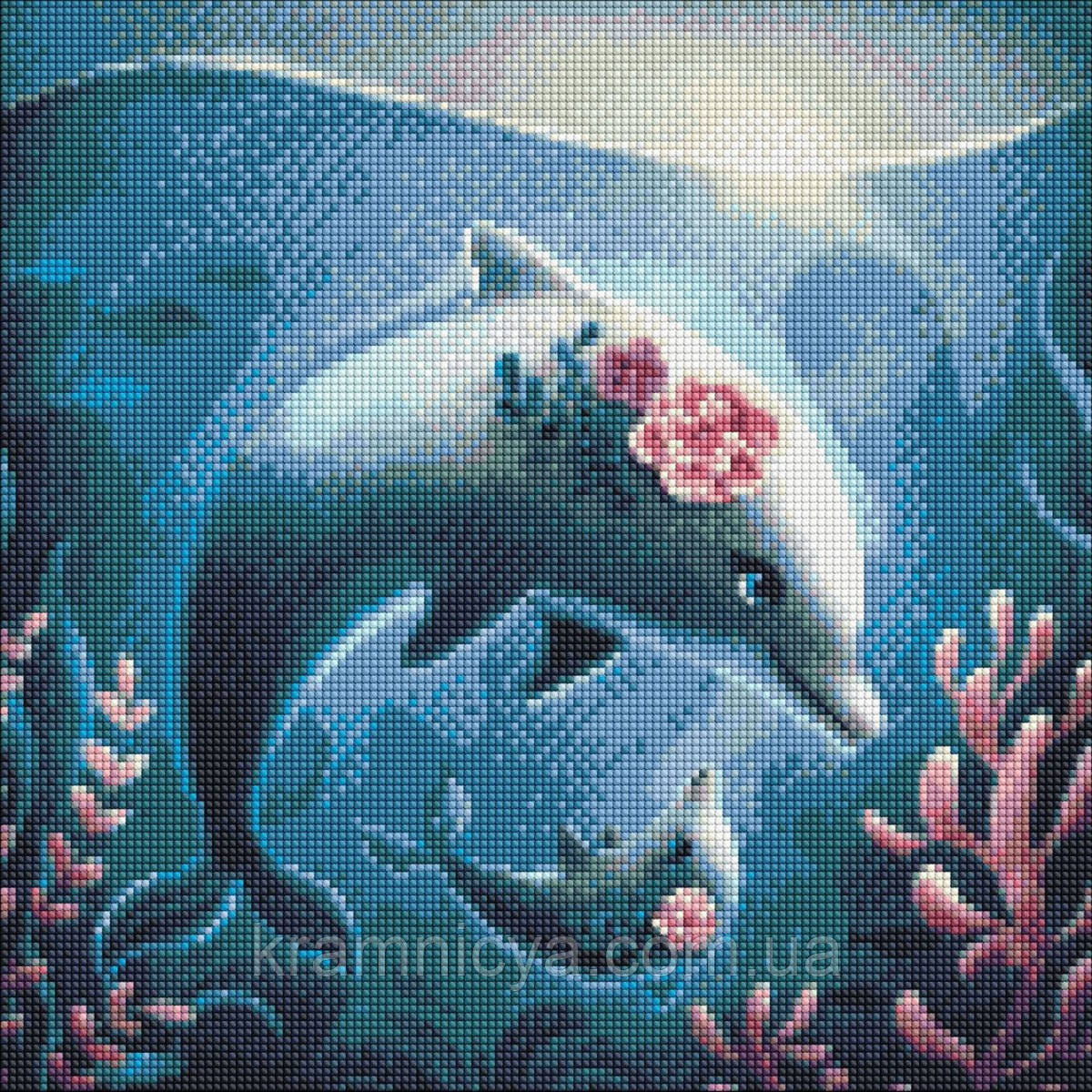 Алмазна мозаїка Морська прогулянка, 40х40 Ідейка (AMO7314)