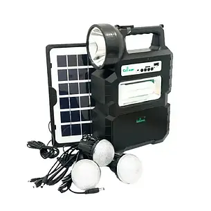 Ліхтар CL-810 Power Bank-Блютус-Радіо із сонячною панеллю + лампочки 3 шт, фото 2